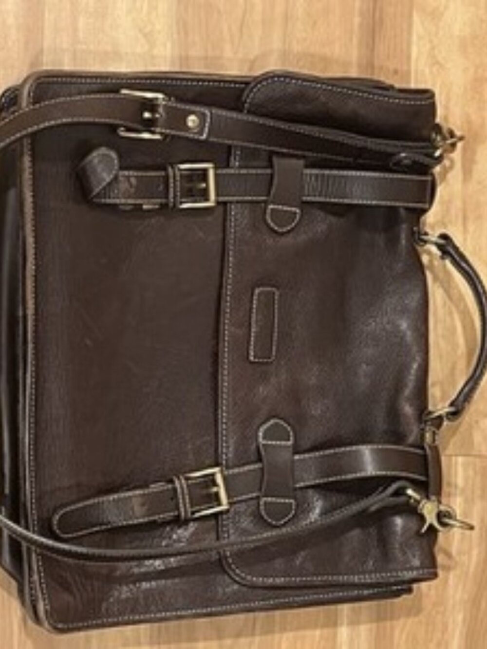 COLE HAAN Heavy Leather Briefcase / Messenger Bag